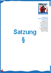 Satzung Jazz Lev e. V.